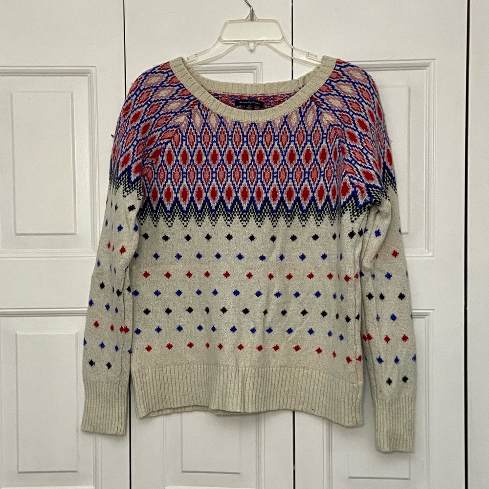 American Eagle Outfitters, Colorful Alpine Sweater with Metallic thread, Large